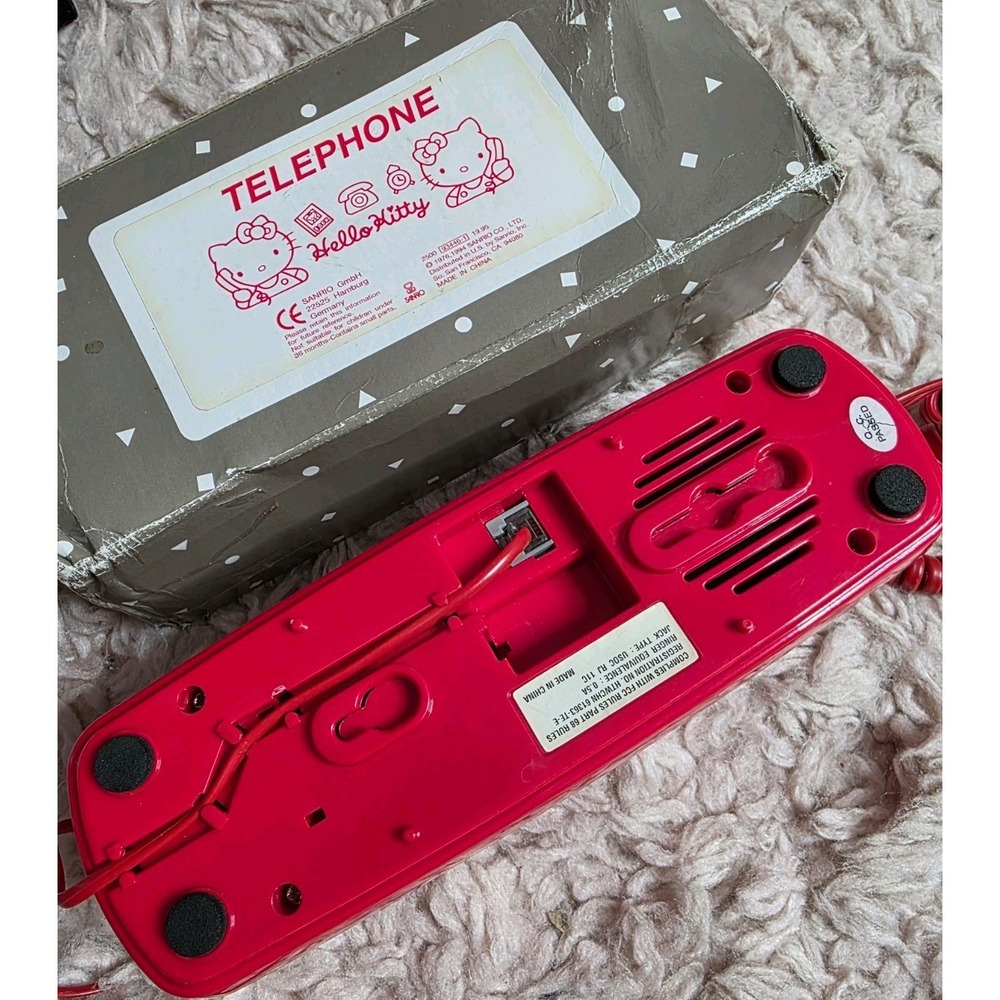 Vintage Hello Kitty Retro Phone 1994 Sanrio Red Telephone - Picture 6 of 8